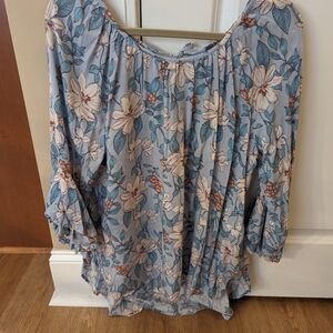 Cupio XL Floral Blue Women's Top